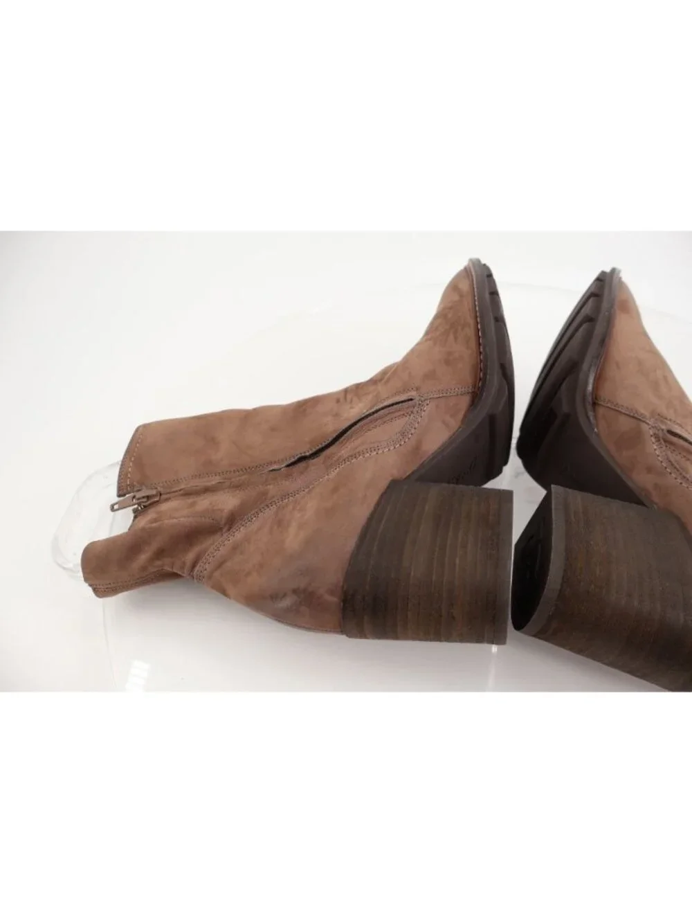 Paul Green Diedra Ankle Boot Women's Size 6.5UK 9US Taupe Brown Leather Heel